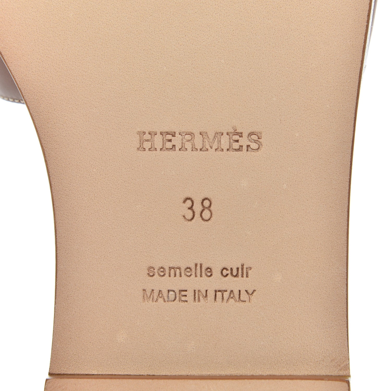 Hermes Box Calfskin Oran Sandals 38 Gold 6 of 8