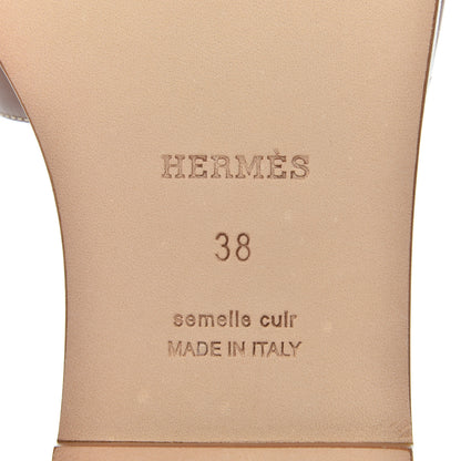 Hermes Box Calfskin Oran Sandals 38 Gold 6 of 8
