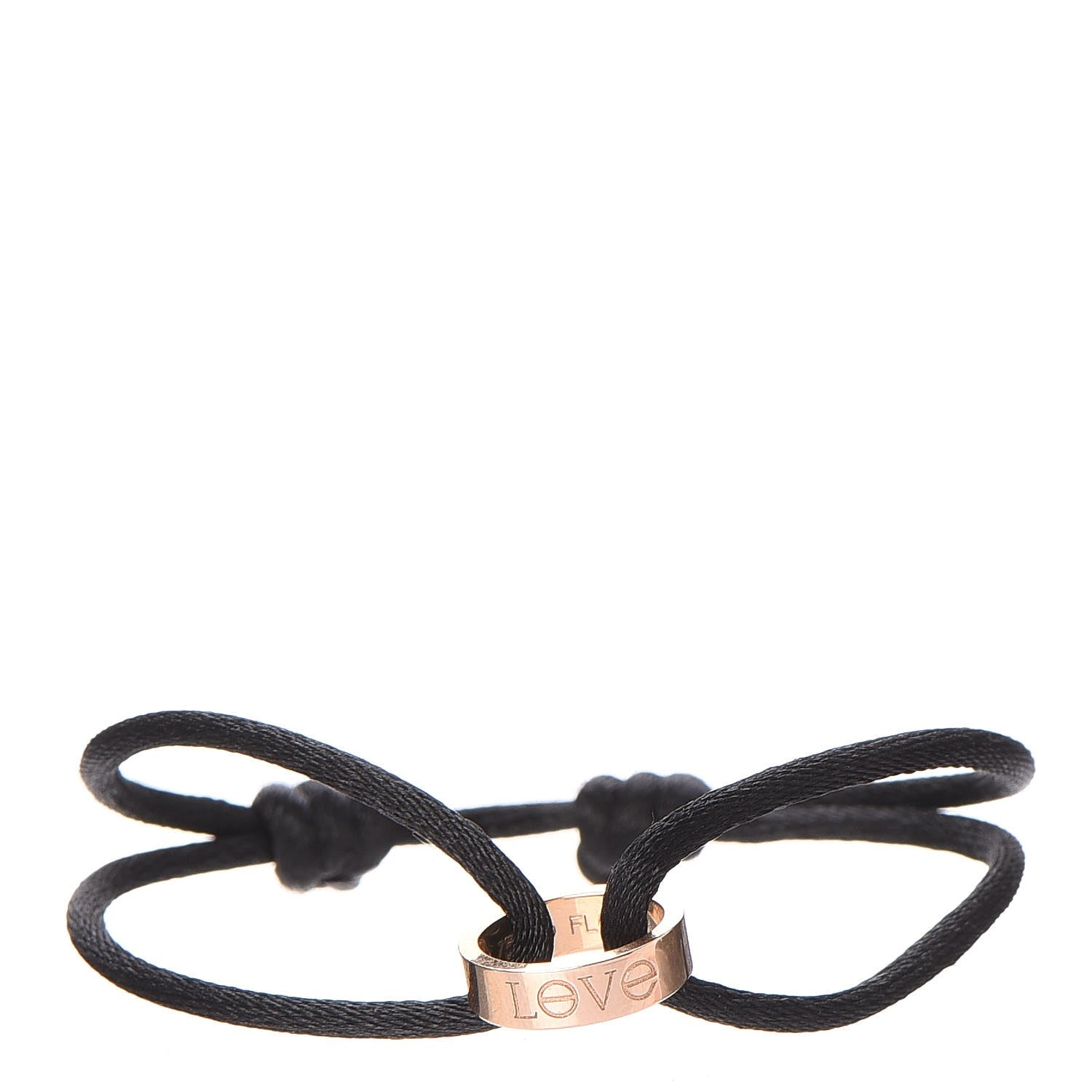 Cartier 18K Pink Gold Charity LOVE Adjustable Cord Bracelet Black 1 of 9