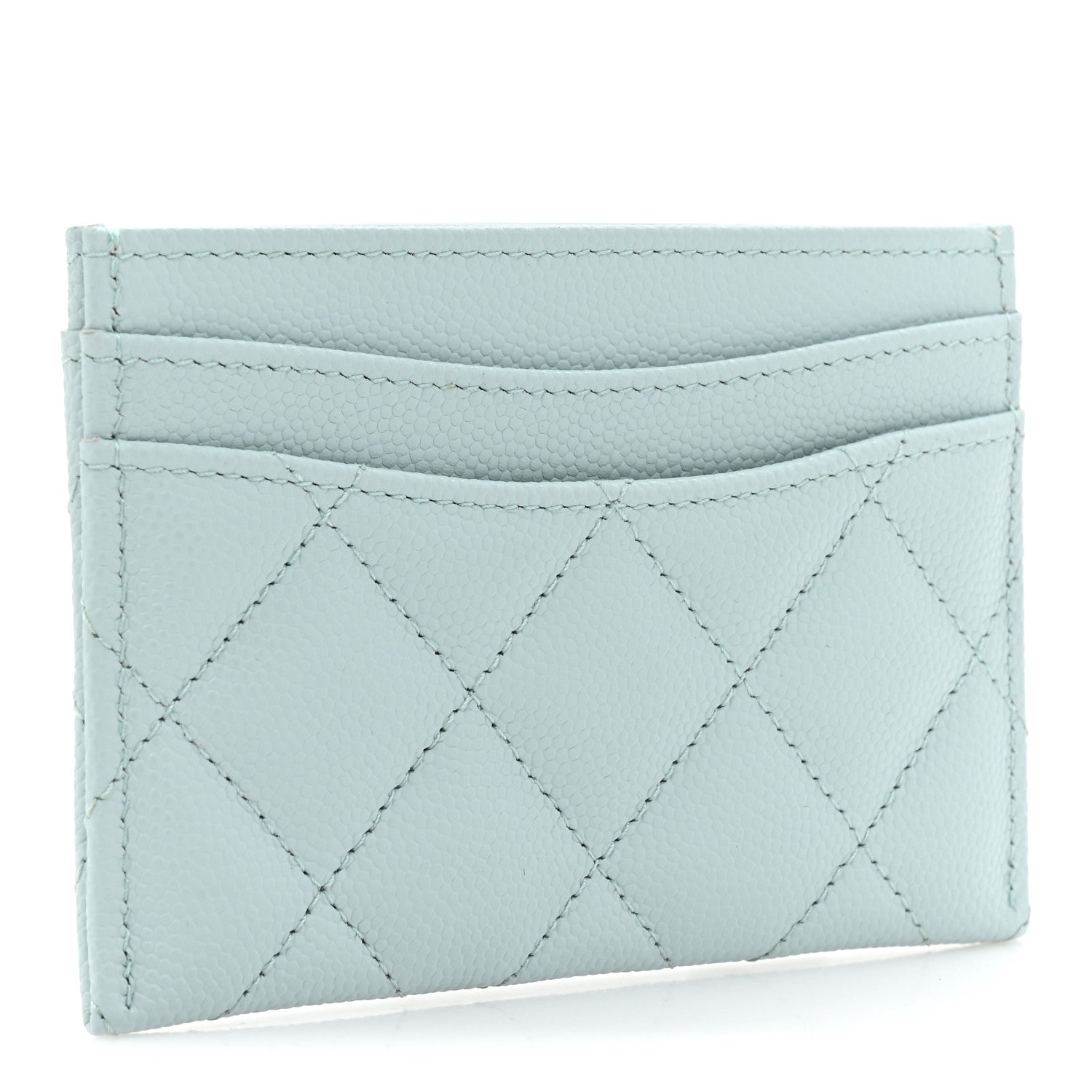 Chanel Caviar Quilted Card Holder Light Blue 3 of 11