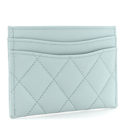 Chanel Caviar Quilted Card Holder Light Blue 3 of 11