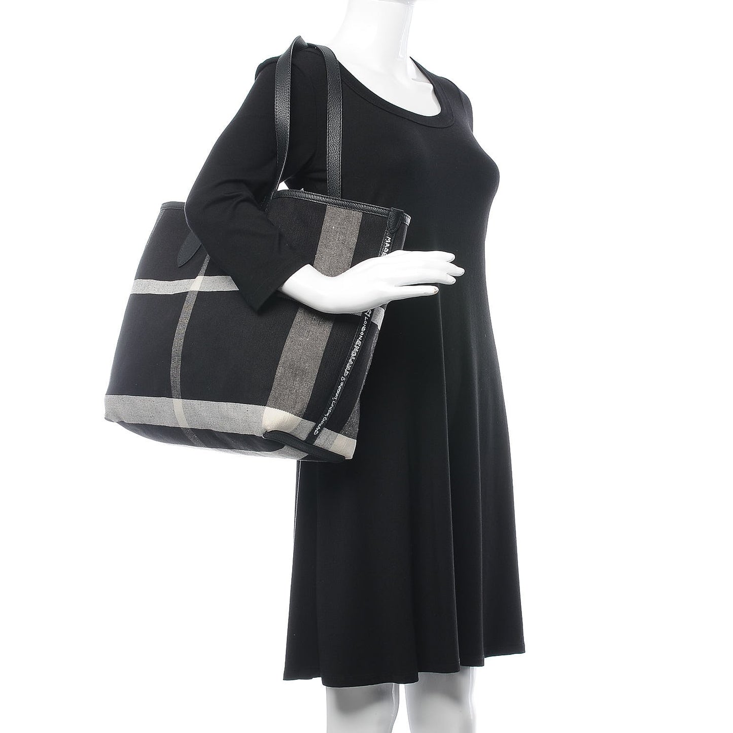 Coated Canvas Medium Reversible Doodle Tote Black