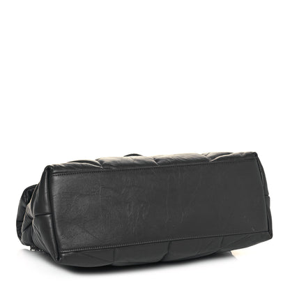 Saint Laurent Calfskin Quilted Medium Loulou Puffer Monogram Chain Satchel Storm 3 of 14