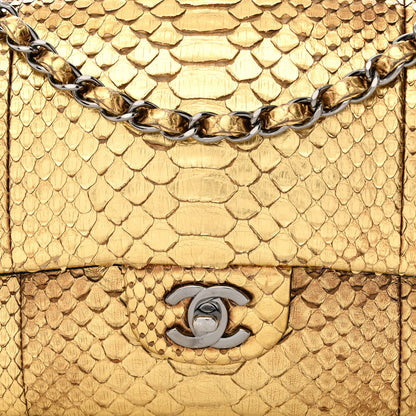 Chanel Metallic Snakeskin Medium Double Flap Gold 8 of 12