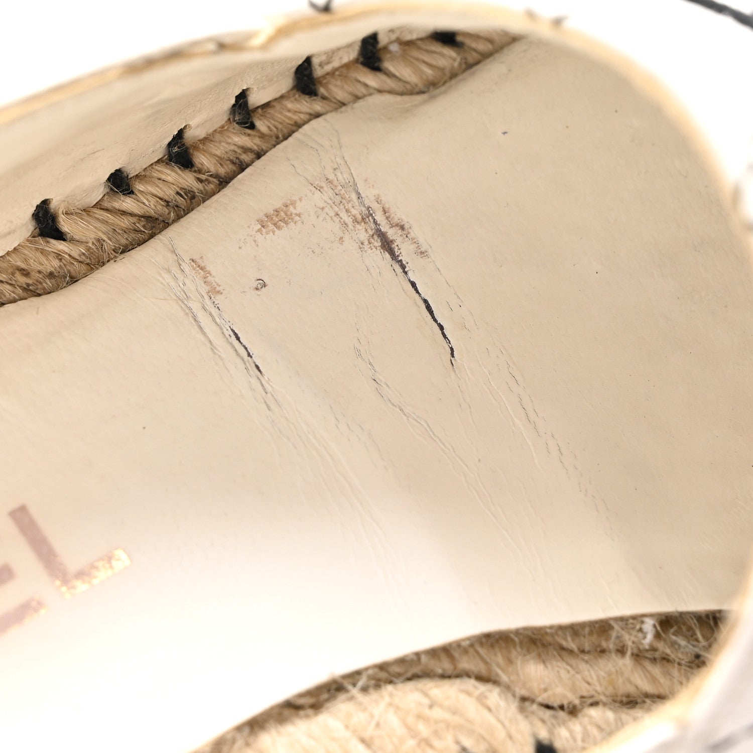 Chanel Lambskin Stitched CC Espadrilles 39 White Black 10 of 14