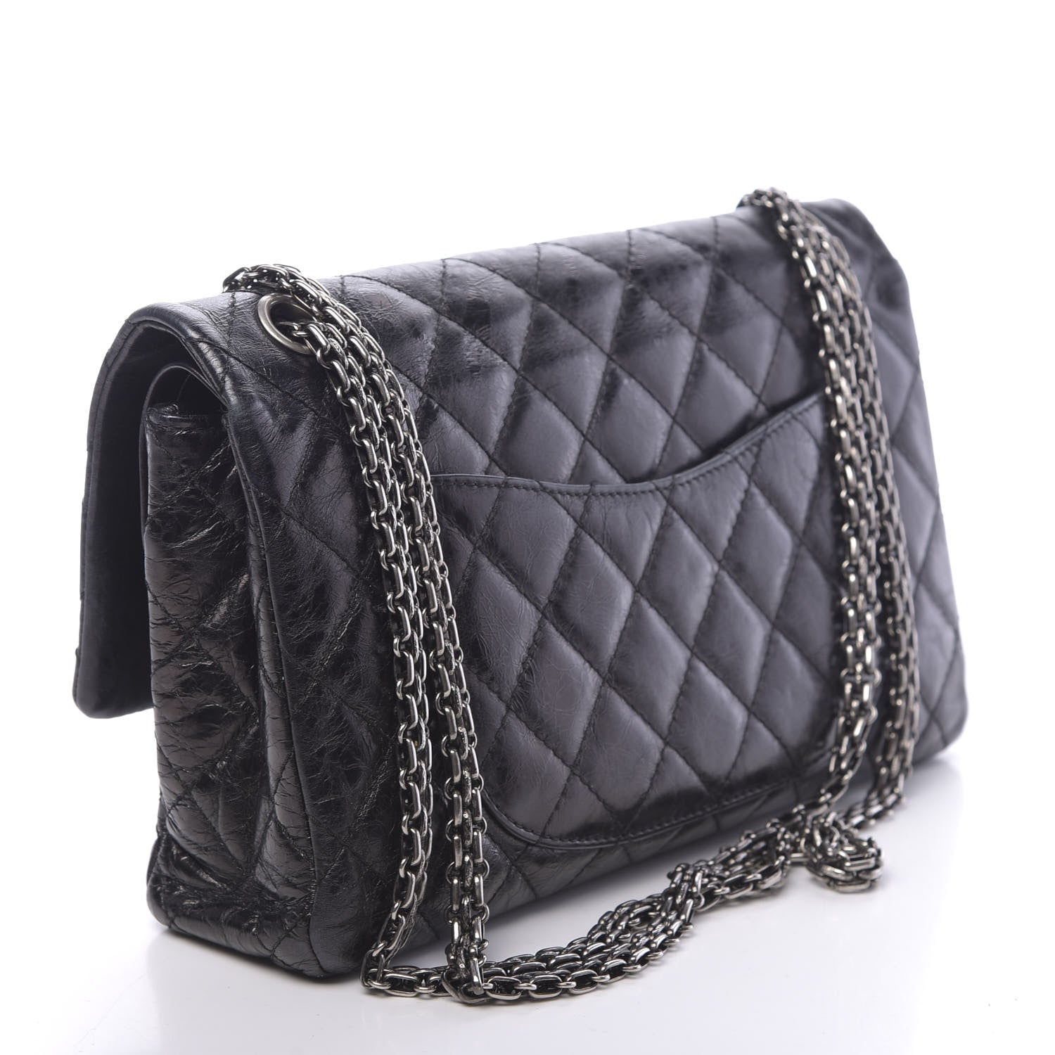 Chanel Metallic Aged Calfskin Quilted 2.55 Reissue 226 Flap Black 3 of 13