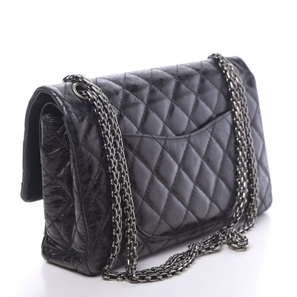 Chanel Metallic Aged Calfskin Quilted 2.55 Reissue 226 Flap Black 3 of 13