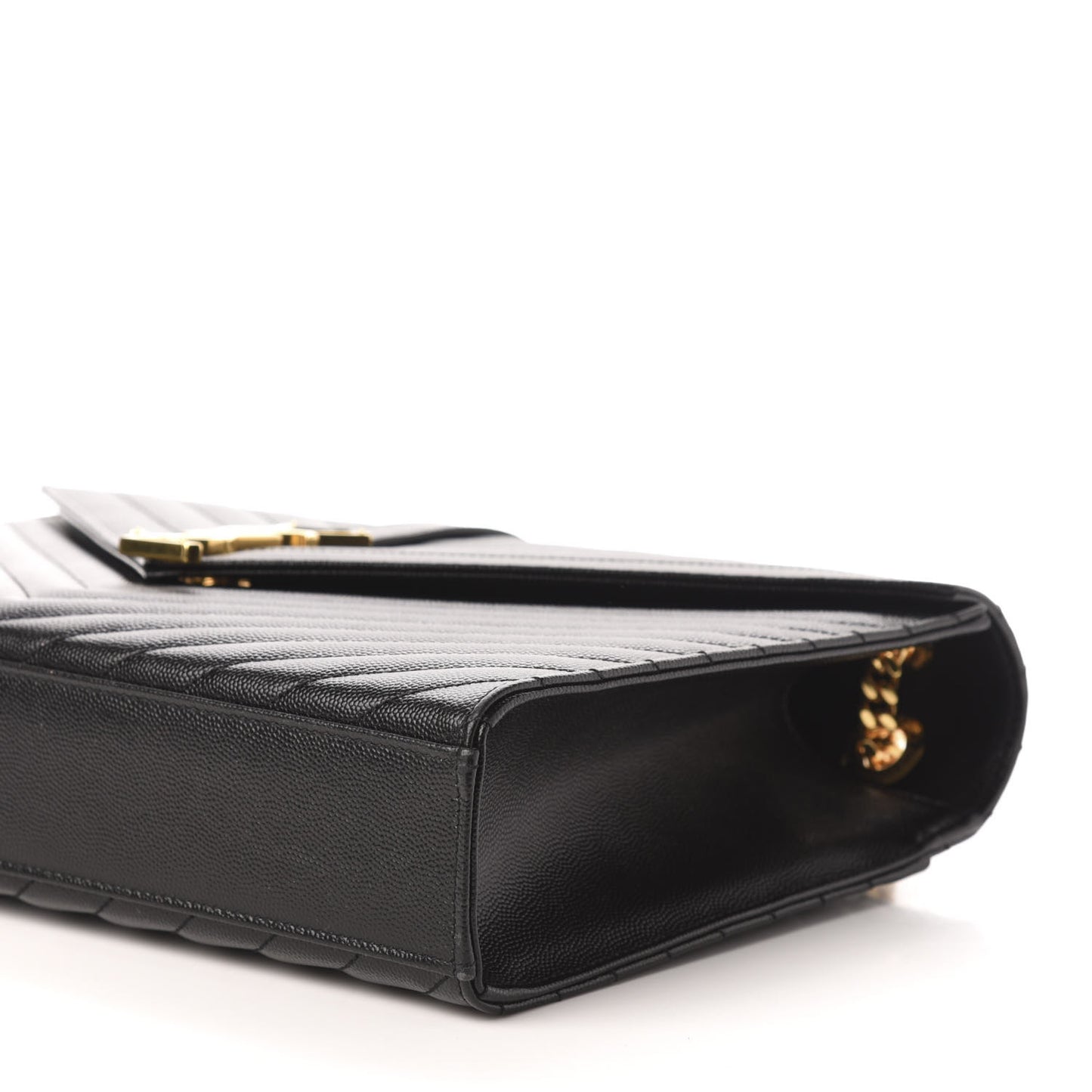 Grain De Poudre Matelasse Chevron Large Monogram Satchel Black