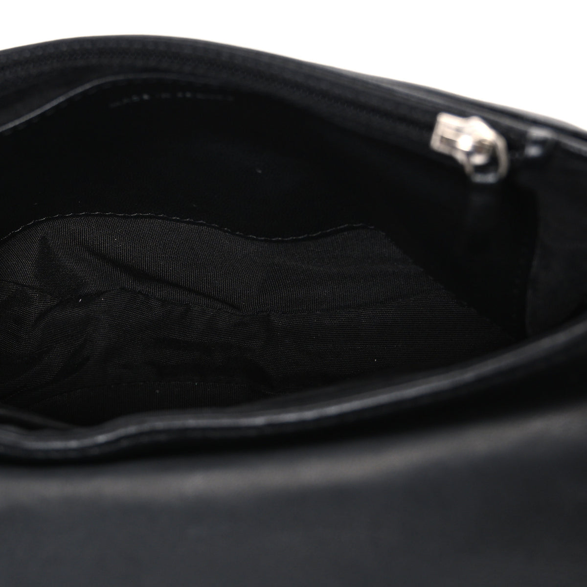 Lambskin Half Moon Wallet On Chain WOC Black
