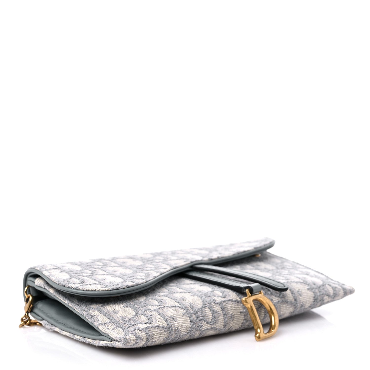 Christian Dior Oblique Saddle Chain Long Wallet Grey 5 of 11