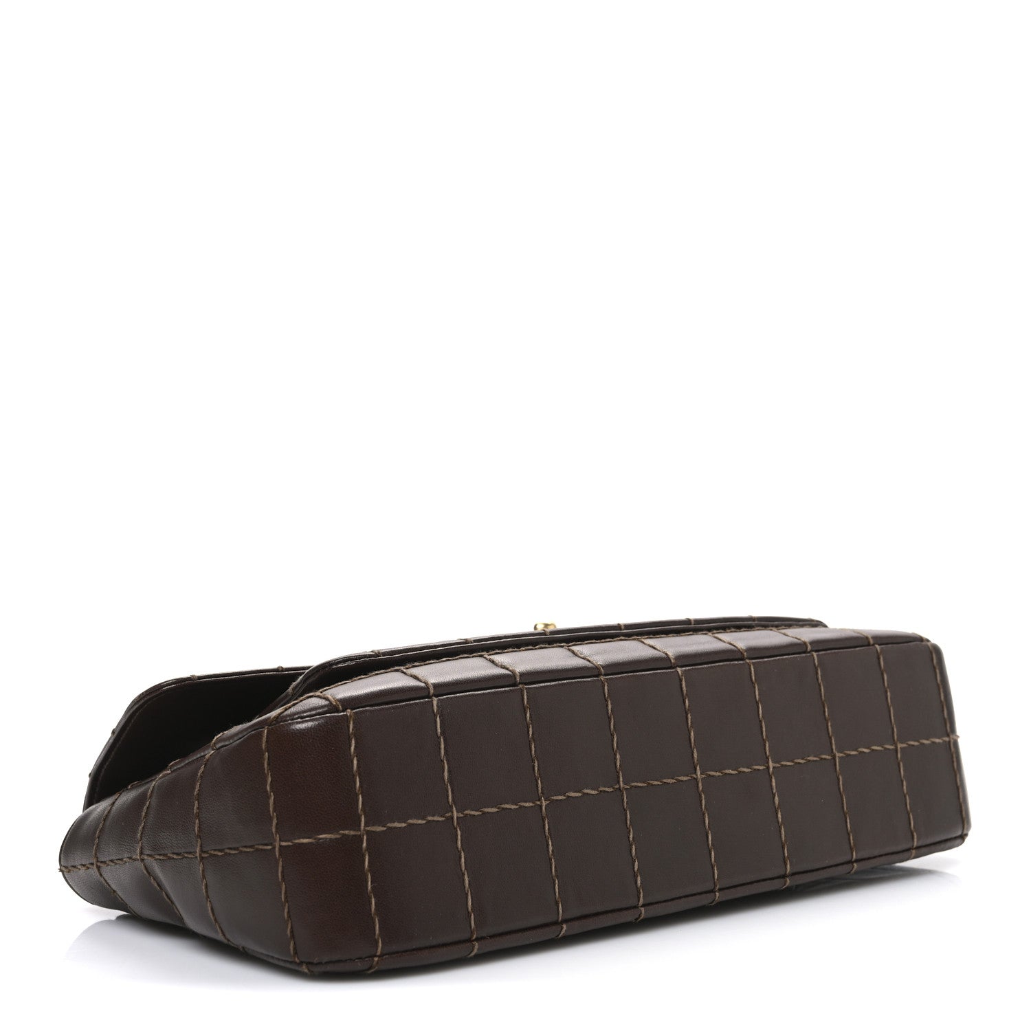 Chanel Lambskin Square Double Stitch Flap Dark Brown 4 of 11