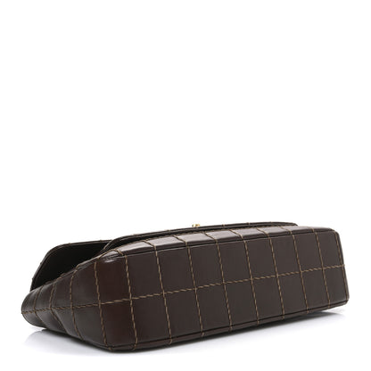 Chanel Lambskin Square Double Stitch Flap Dark Brown 4 of 11