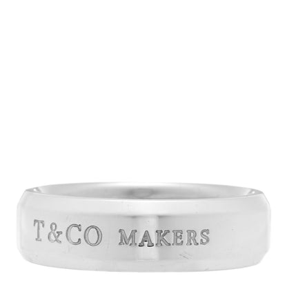 Tiffany Sterling Silver 1837 Makers Medium Slice Ring 61 9.75 1 of 5