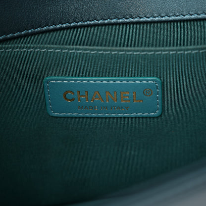 Chanel Metallic Calfskin Quilted Medium Boy Flap Blue 6 of 12