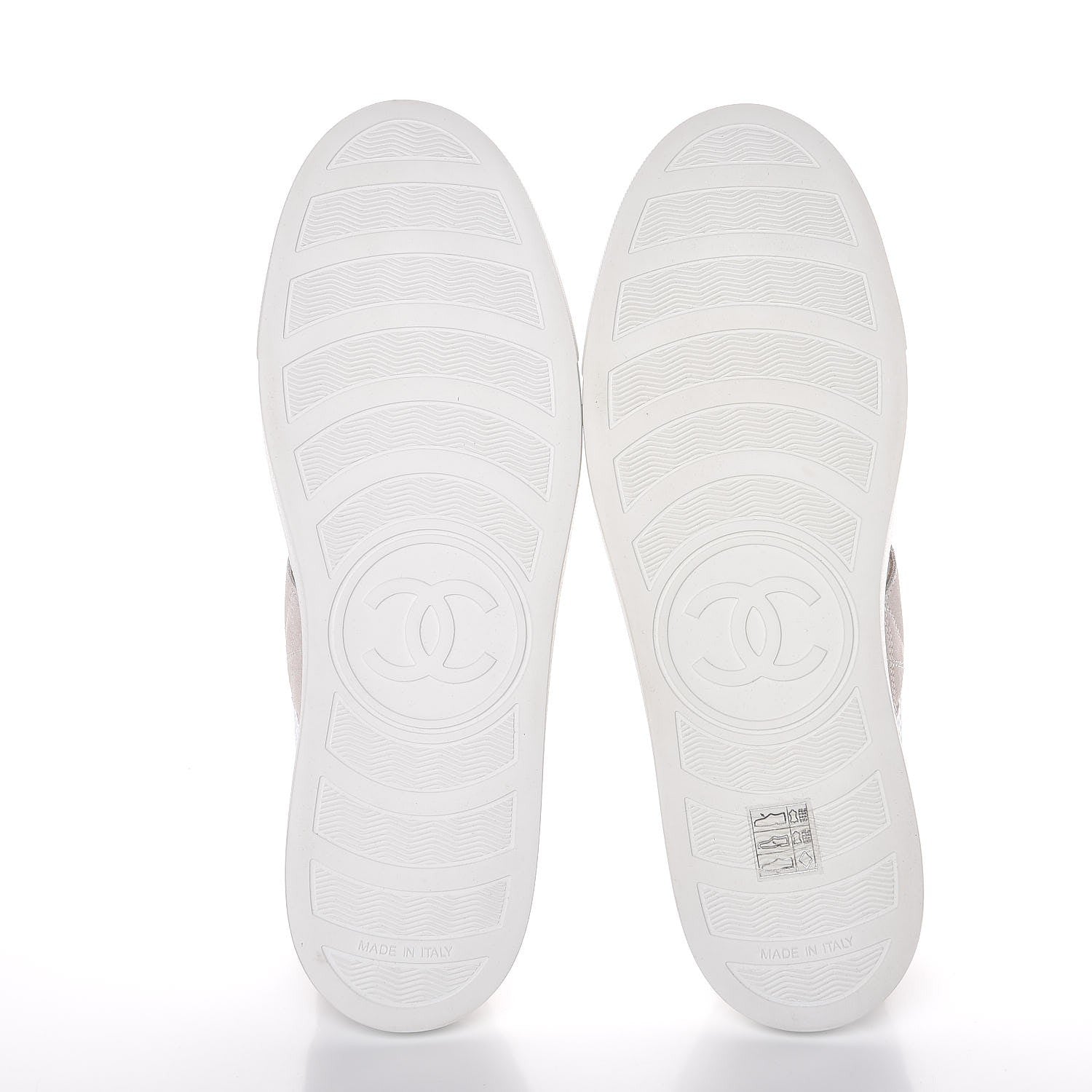 Chanel Fabric Mesh Suede Calfskin Sneakers 42 White 5 of 12