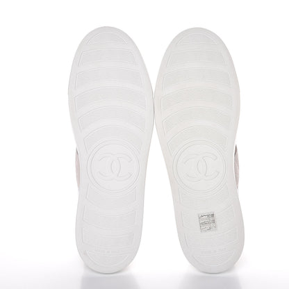 Chanel Fabric Mesh Suede Calfskin Sneakers 42 White 5 of 12