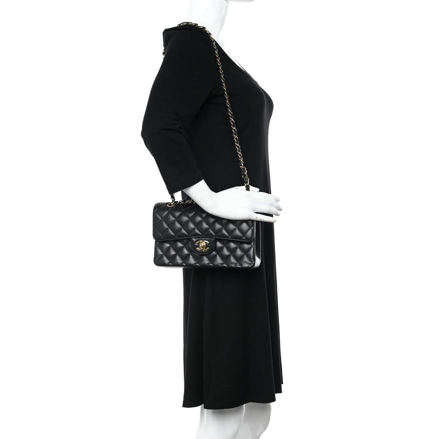 Chanel Caviar Quilted Small Double Flap Black 2 of 11