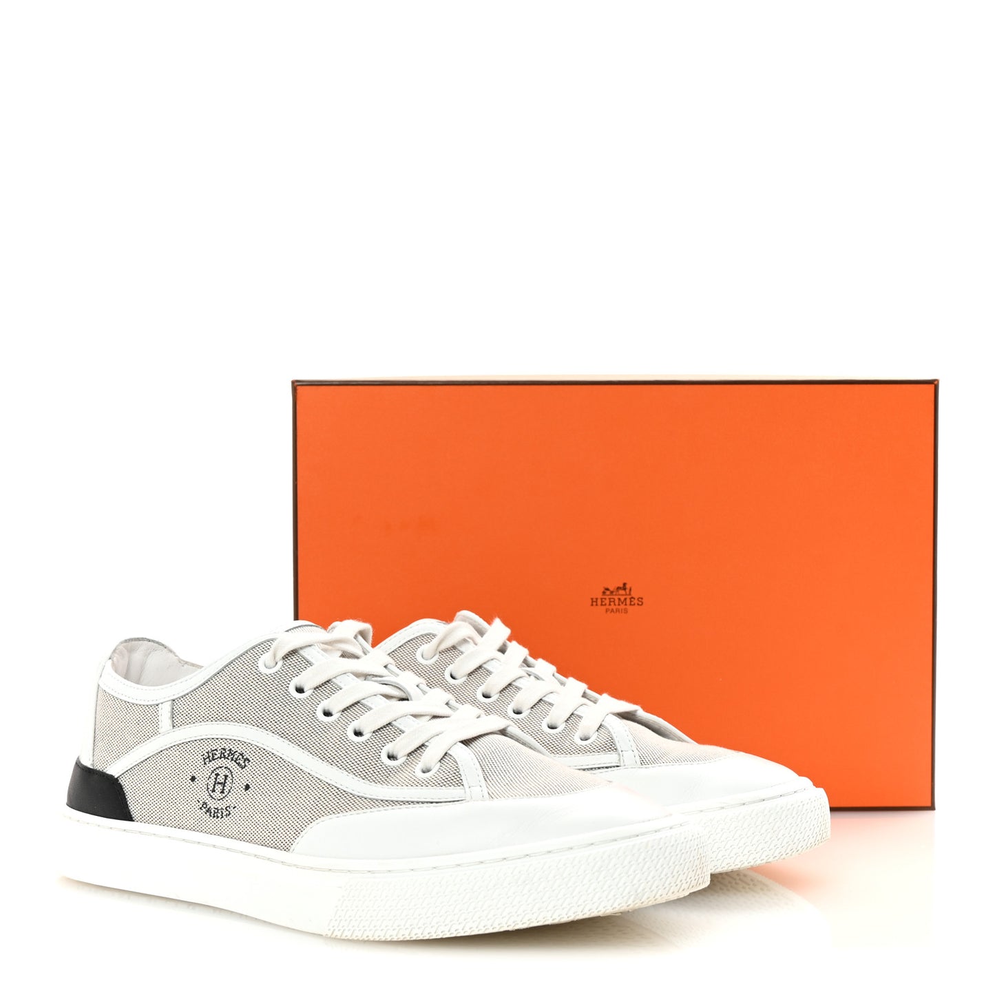 Canvas Calfskin Get Sneakers 40 Prunoir White