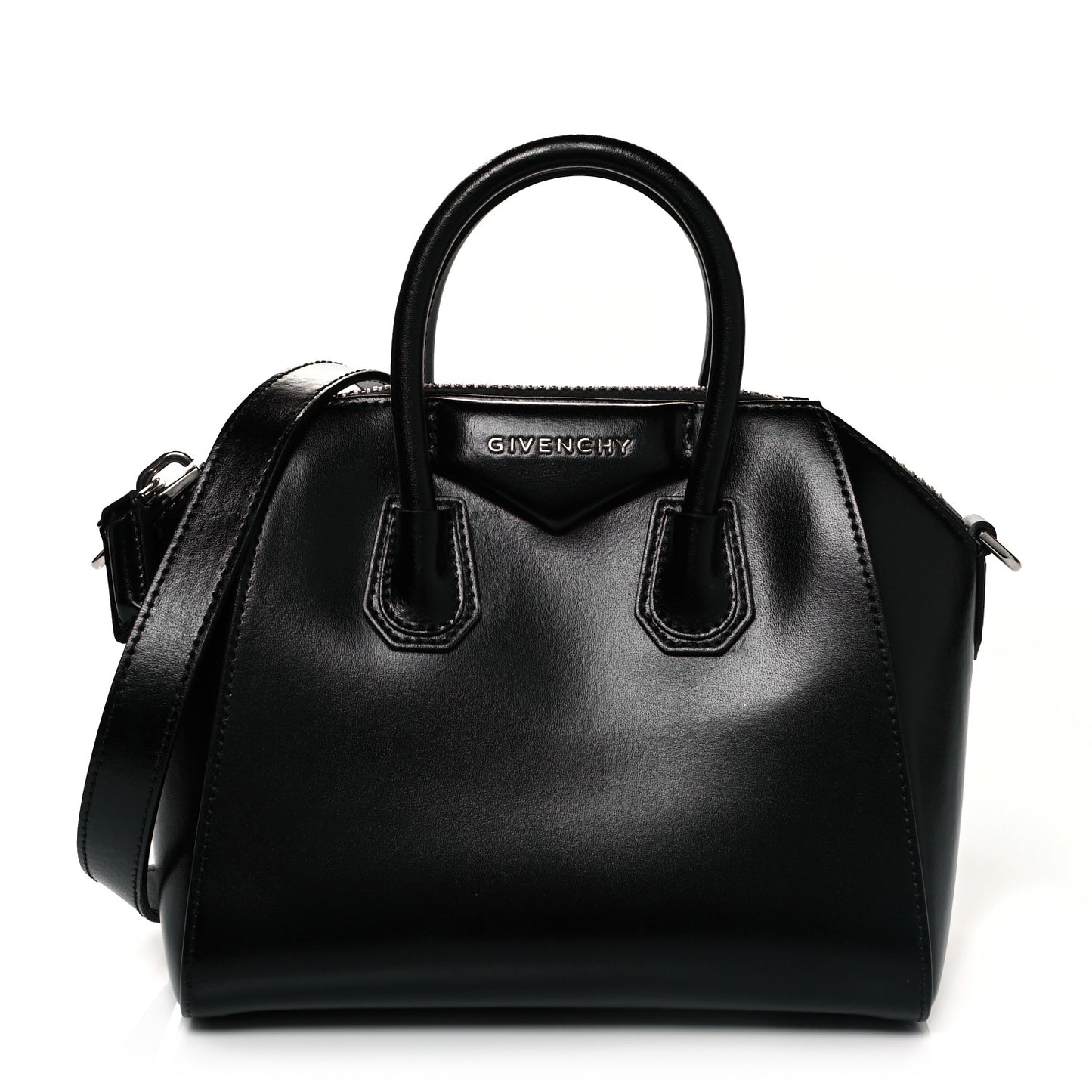 Shiny Lord Calfskin Mini Antigona Black