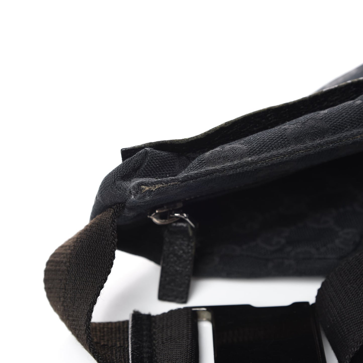 GG Monogram Double Pocket Belt Bag Black