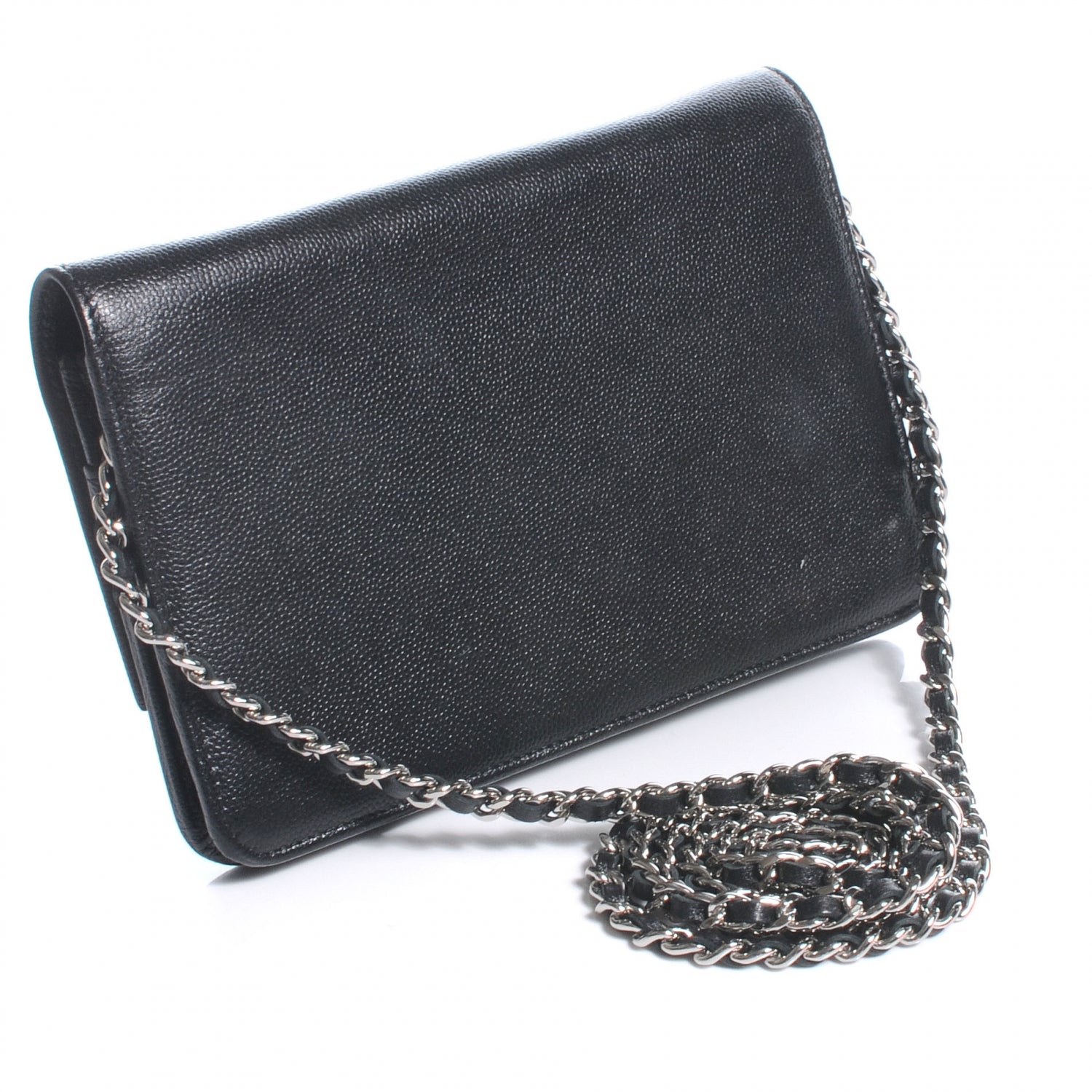 Chanel Caviar Sevruga Wallet On Chain WOC Black 3 of 9