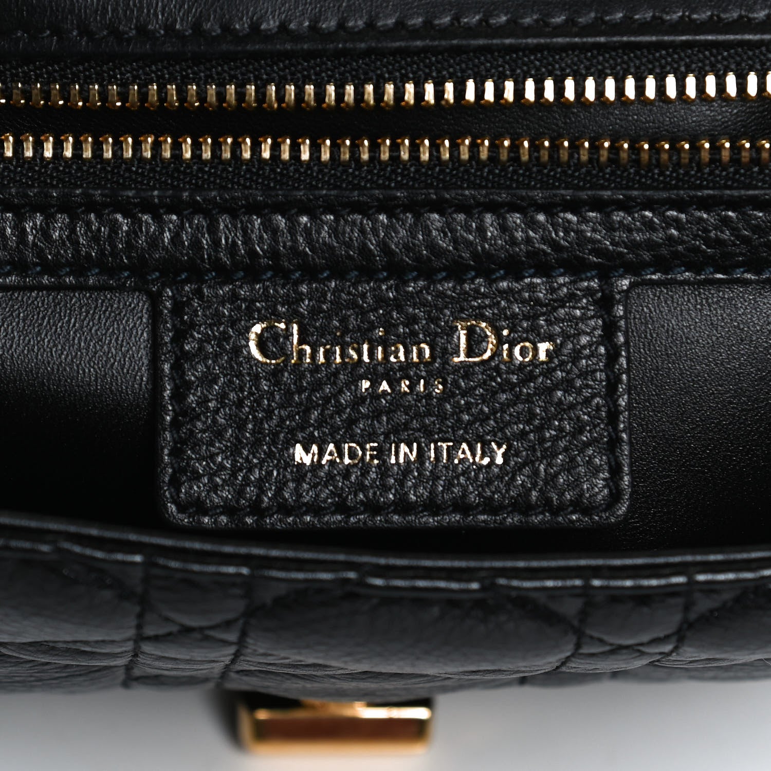 Christian Dior Calfskin Cannage Medium Caro Bag Black 10 of 12