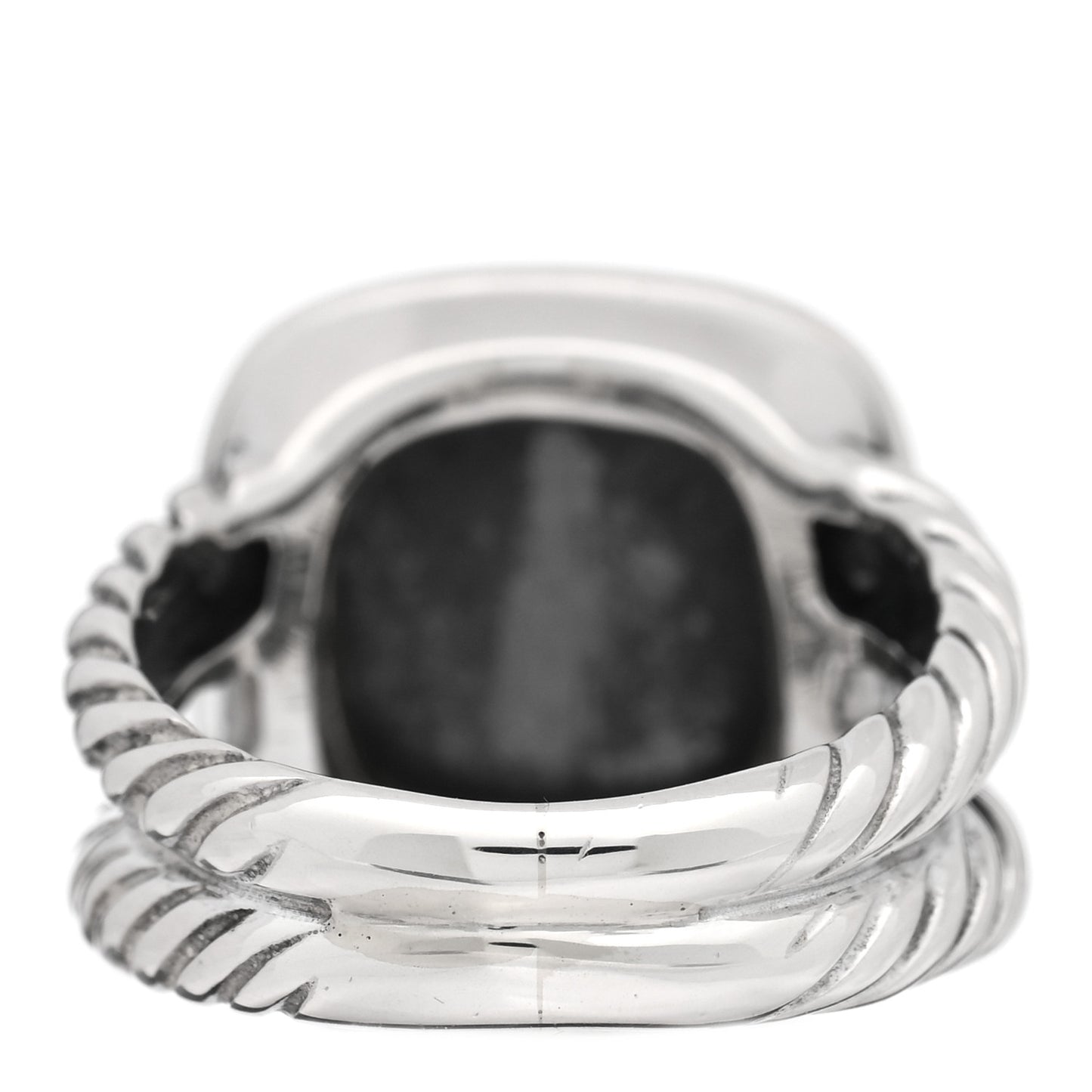 Sterling Silver Diamond Hematite 11mm Albion Ring 51 5.75