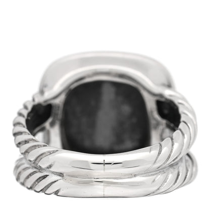 David Yurman Sterling Silver Diamond Hematite 11mm Albion Ring 51 5.75 3 of 4