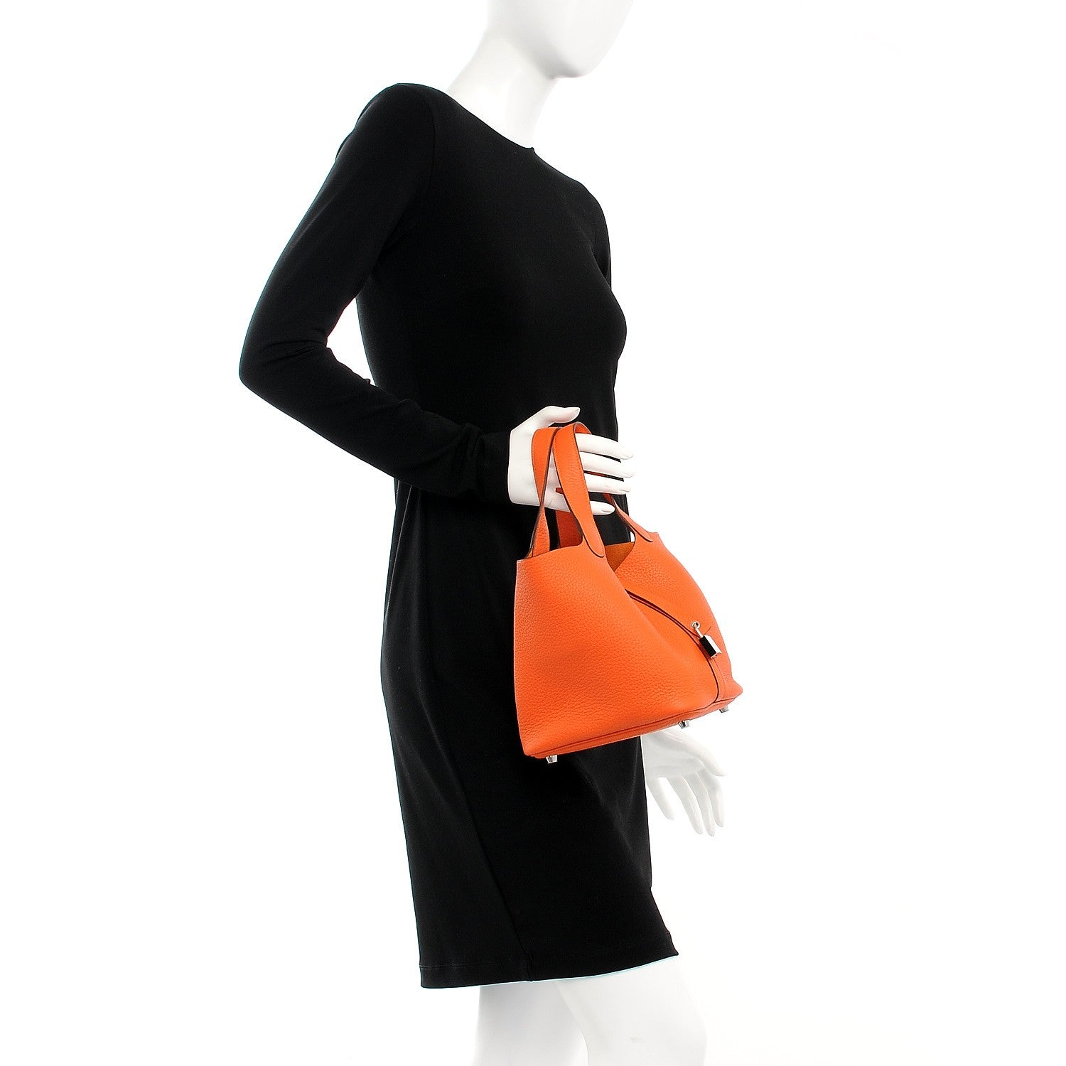 Hermes Taurillon Clemence Picotin Lock 18 PM Orange 2 of 8