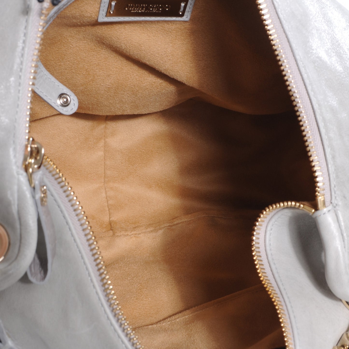 Leather L Solar Hobo Pearl Grey