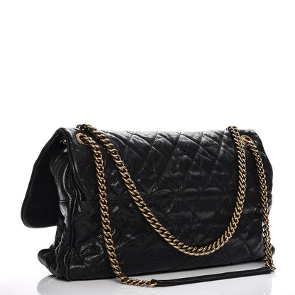 Chanel Crumpled Grained Calfskin Quilted Large Shiva Flap Black 3 of 12