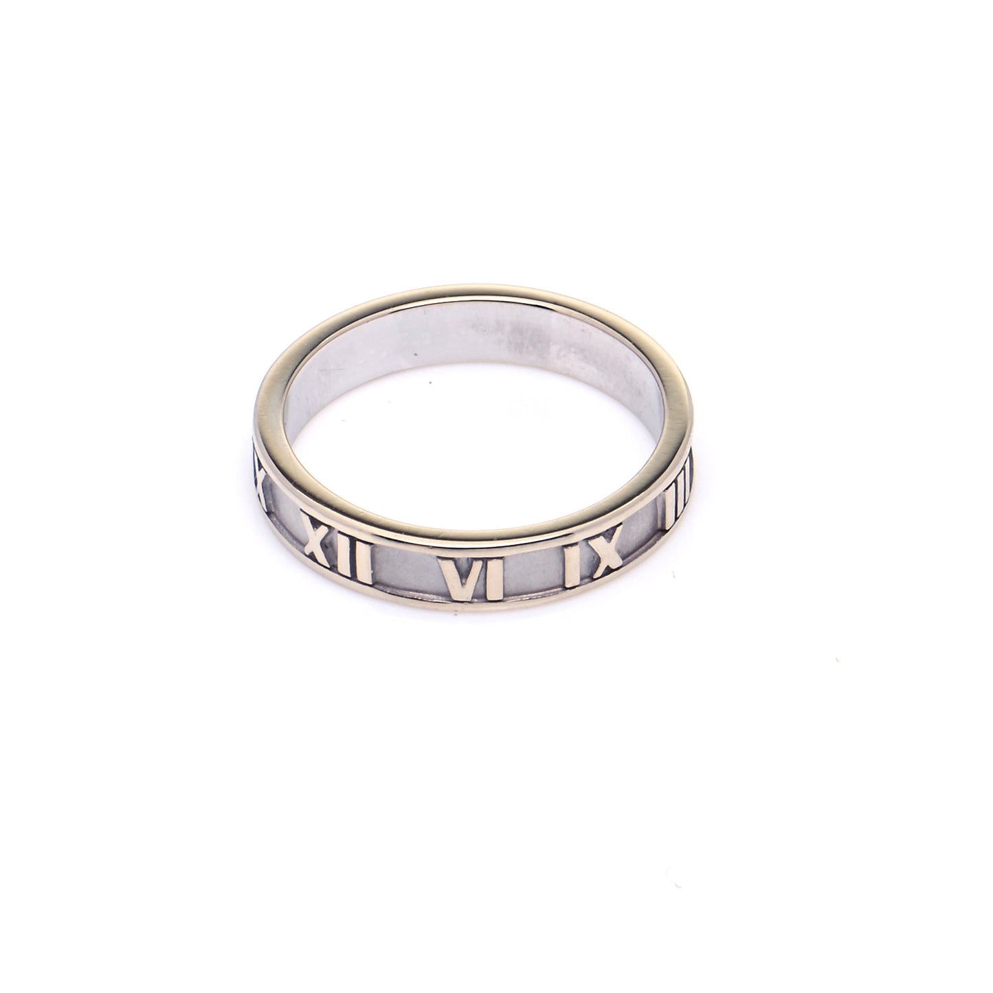 18K White Gold Atlas Band Ring 53 6.5