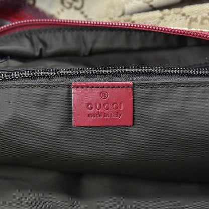 Gucci GG Monogram Large Web Handle Bucket Tote Red 6 of 14