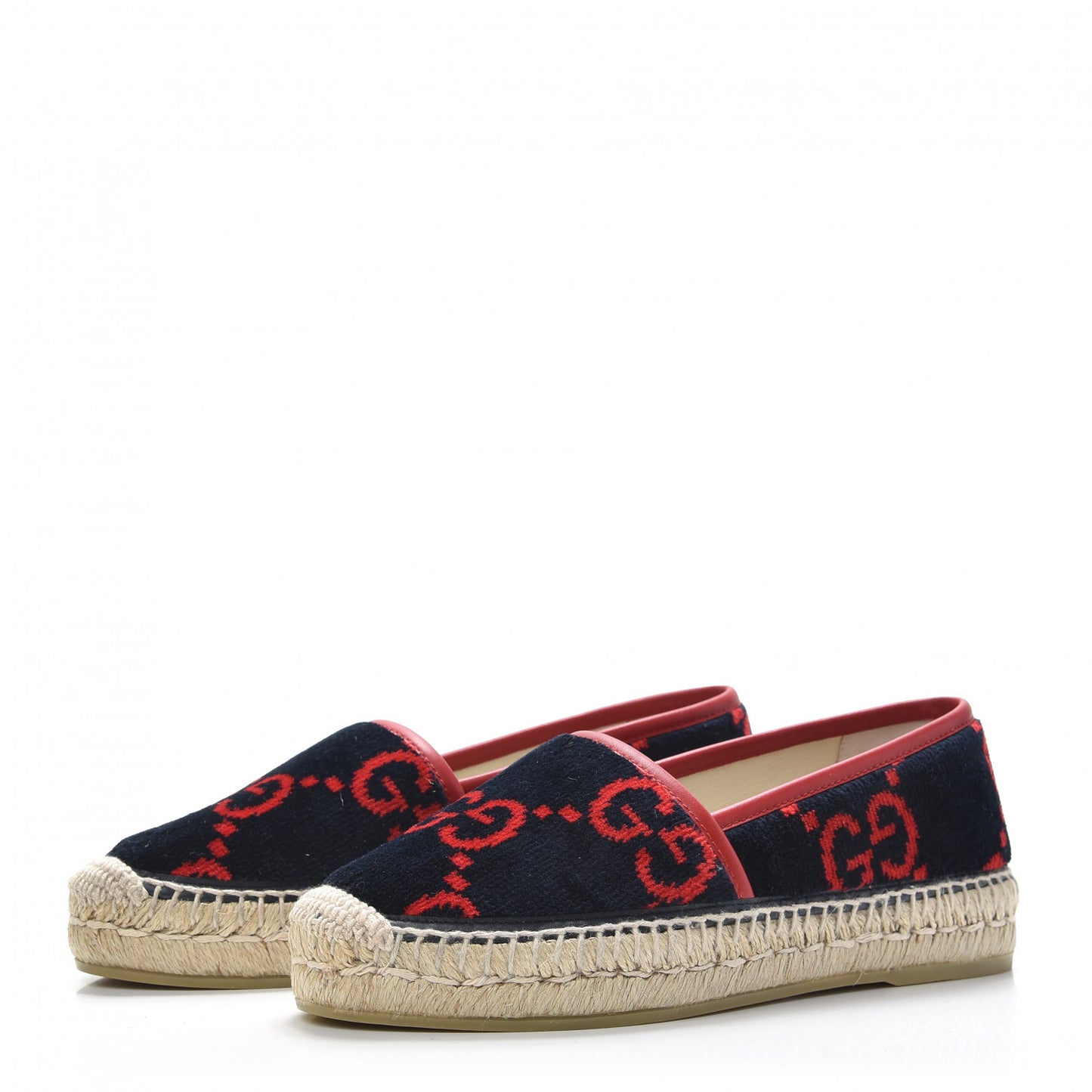 Terry Cloth GG Monogram Espadrilles 35.5 Blue Red