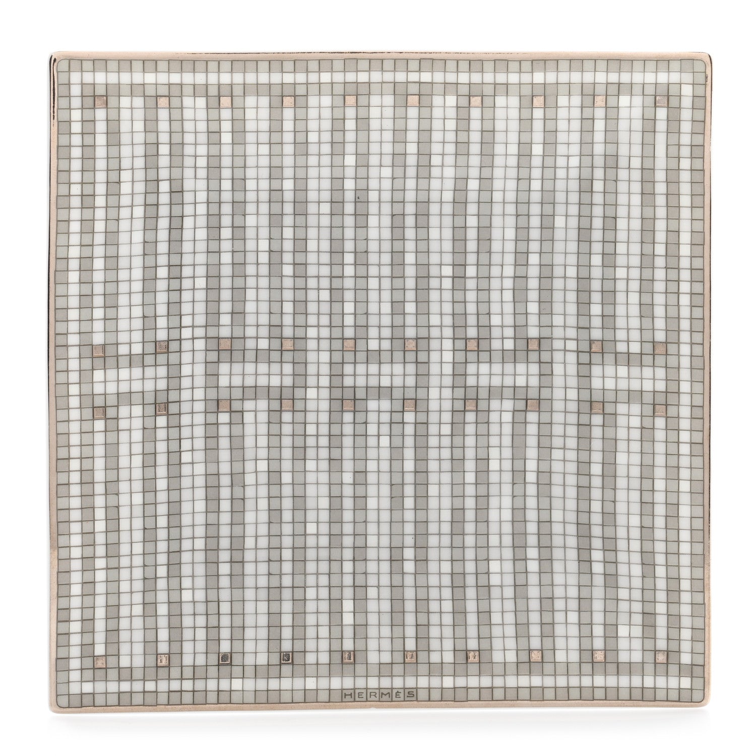 Hermes Porcelain Mosaique Au 24 Platine Square Plate N°2 1 of 6