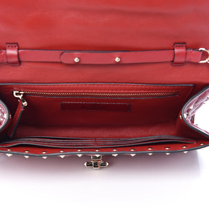 Valentino Garavani Nappa Rockstud Spike Wallet on Chain Rubino 5 of 9