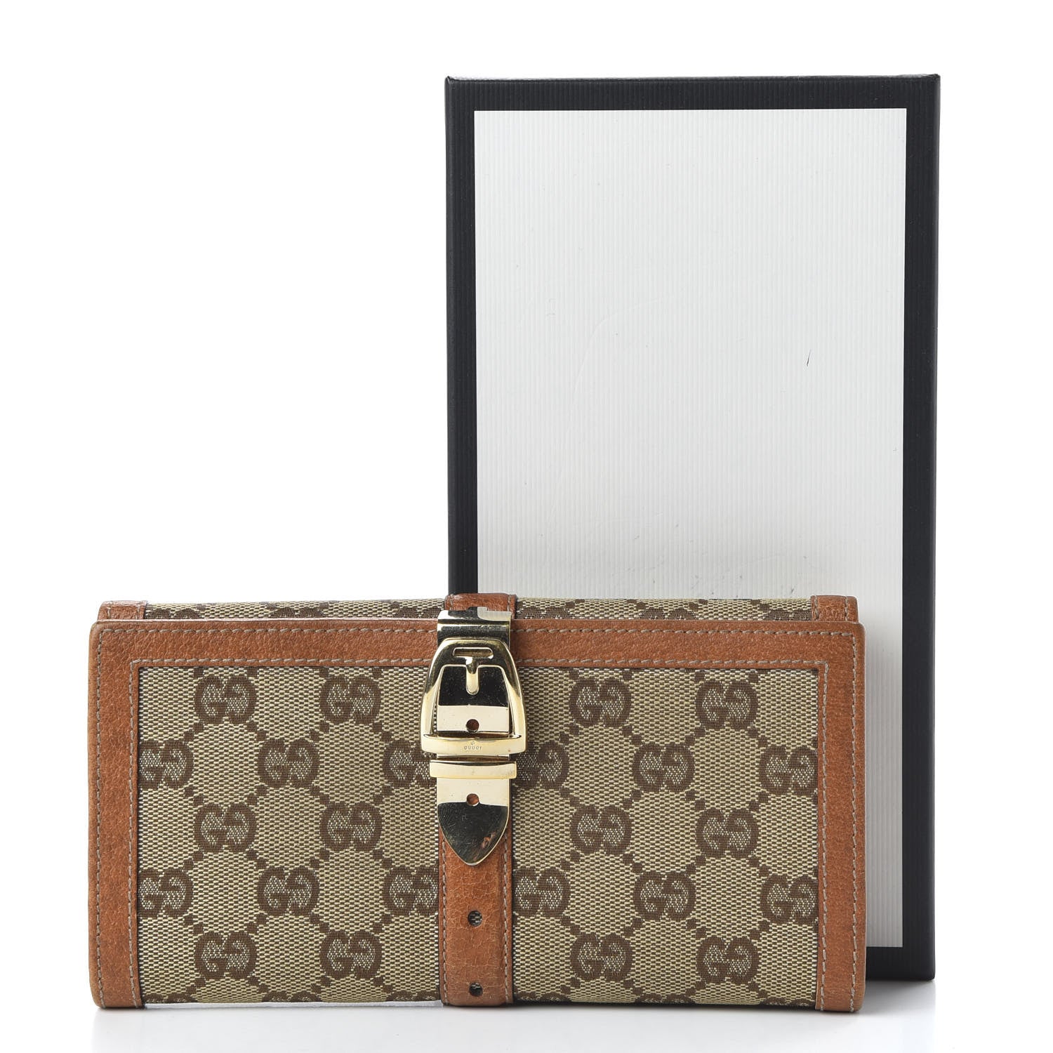 Gucci Monogram Buckle Continental Wallet Brown 10 of 10
