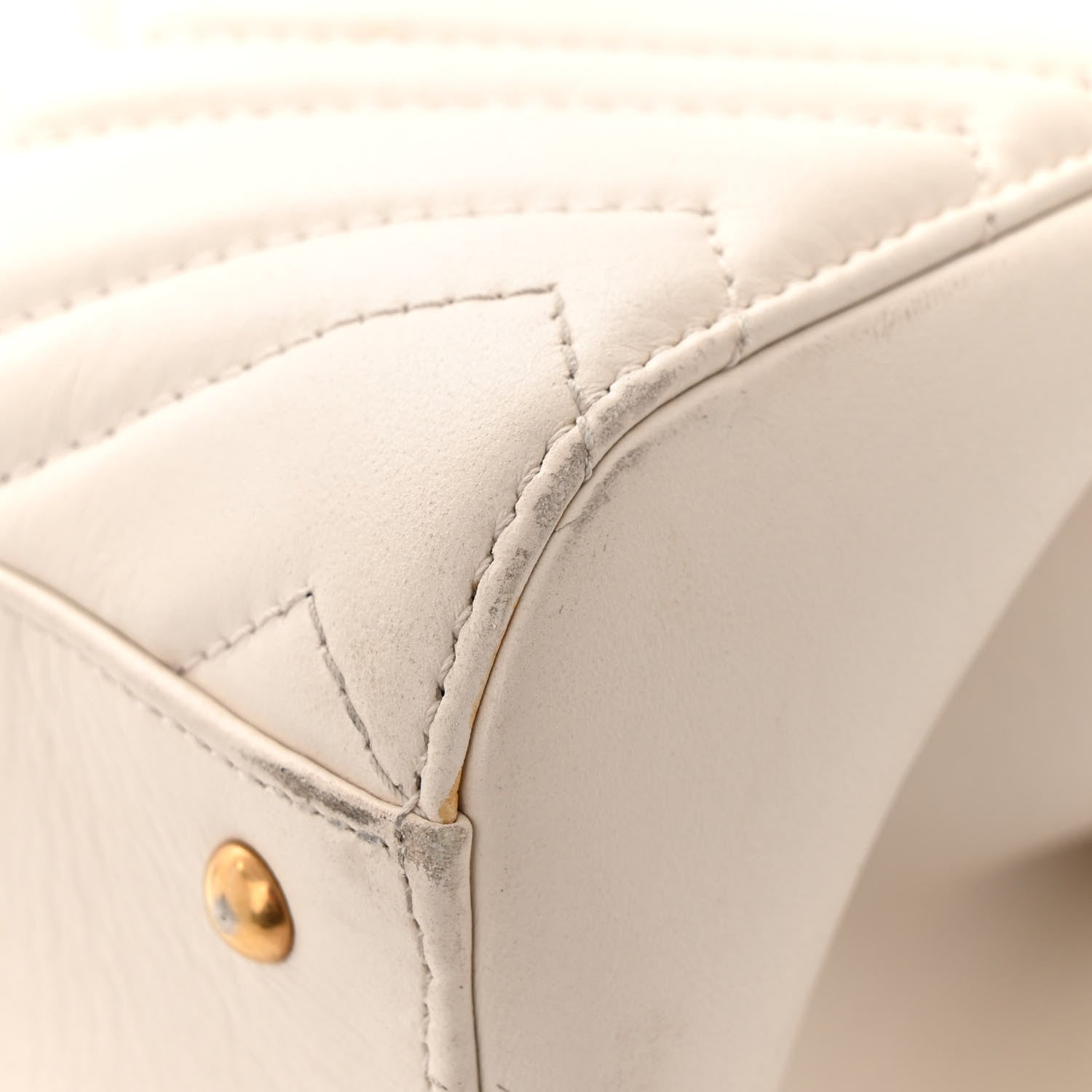 Gucci Calfskin Matelasse Small GG Marmont Tote White 12 of 15