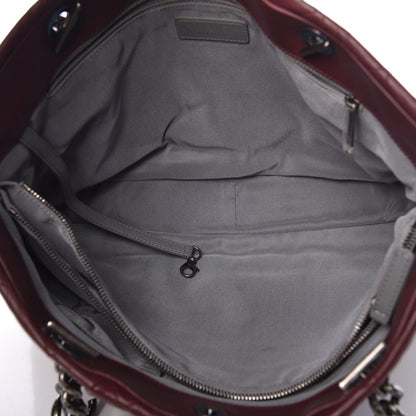 Chanel Calfskin Large Coco Pleats Tote Burgundy 6 of 8