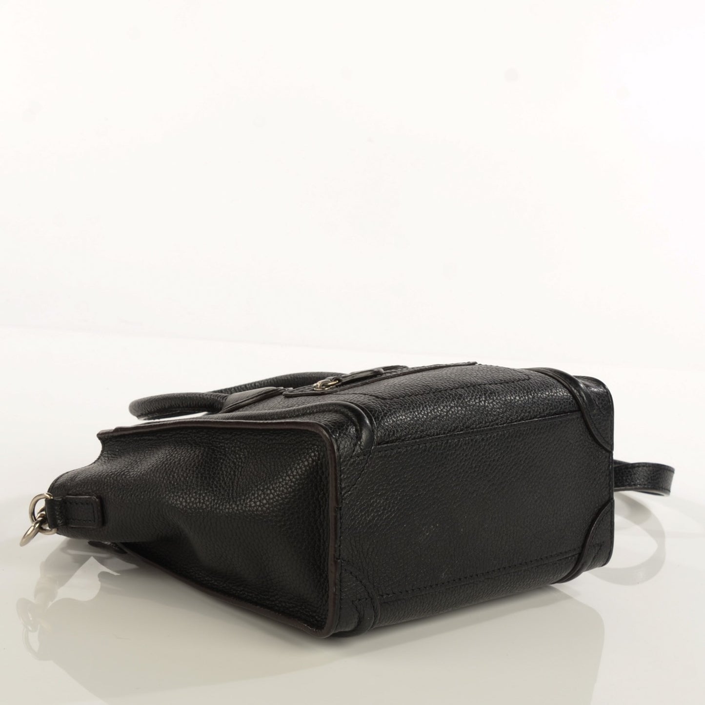Drummed Calfskin Nano Luggage Black