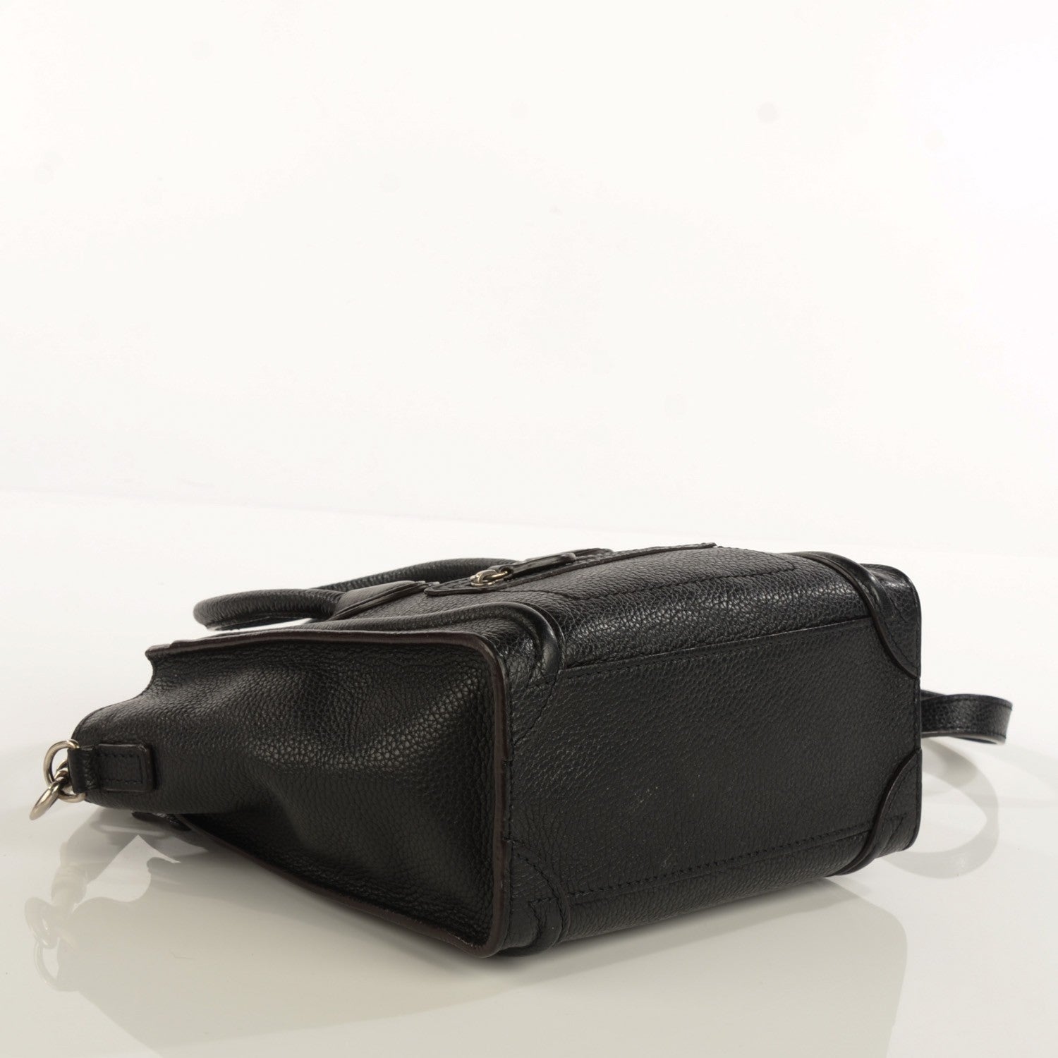 Celine Drummed Calfskin Nano Luggage Black 4 of 8