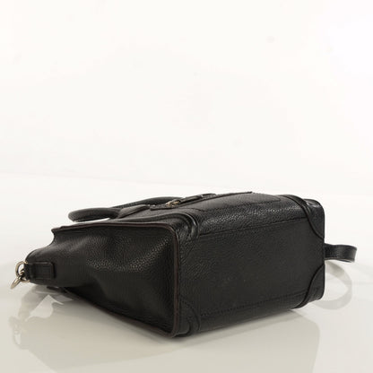 Celine Drummed Calfskin Nano Luggage Black 4 of 8