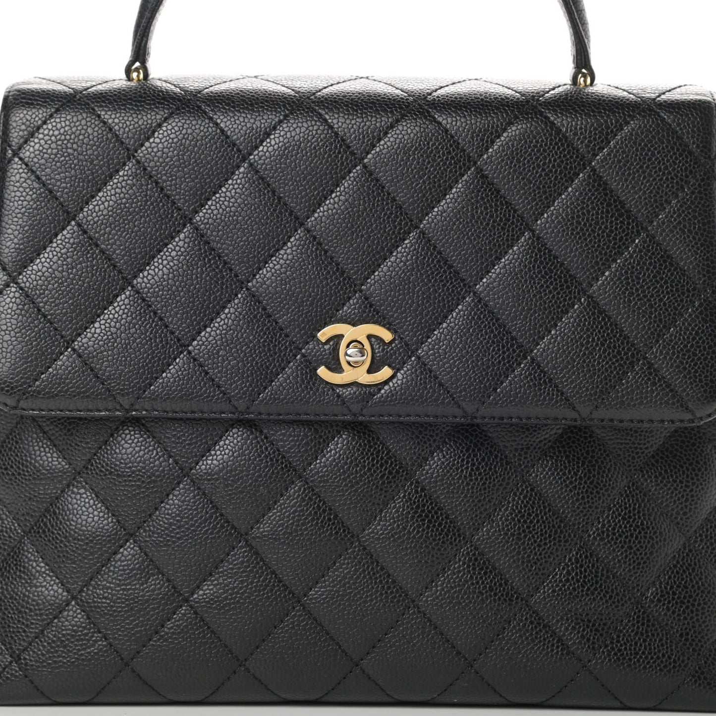 Caviar Quilted Jumbo Kelly Flap Black