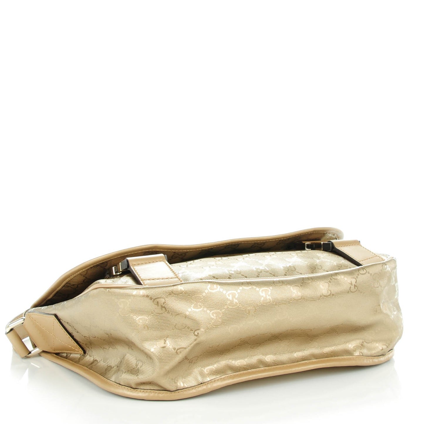Imprime Monogram Medium Double Buckle Flap Messenger Bag Champagne