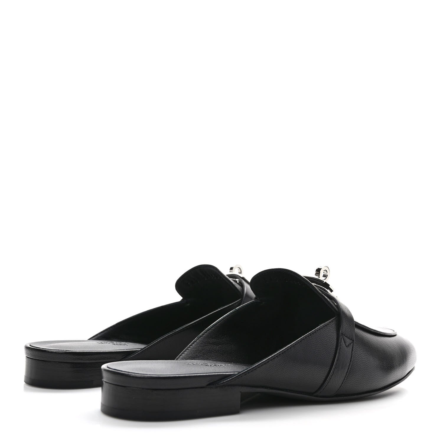 Hermes Goatskin Oz Mules 37.5 Black 4 of 9