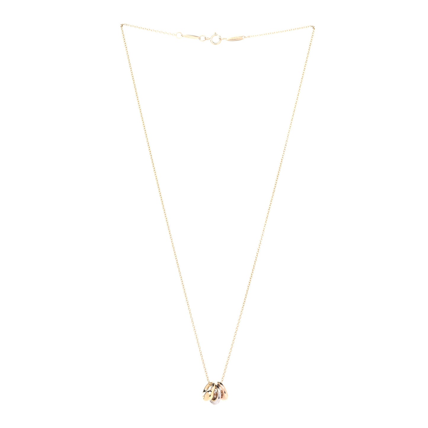 18K Yellow White Rose Gold Elsa Peretti Triple Eternal Circle Pendant Necklace