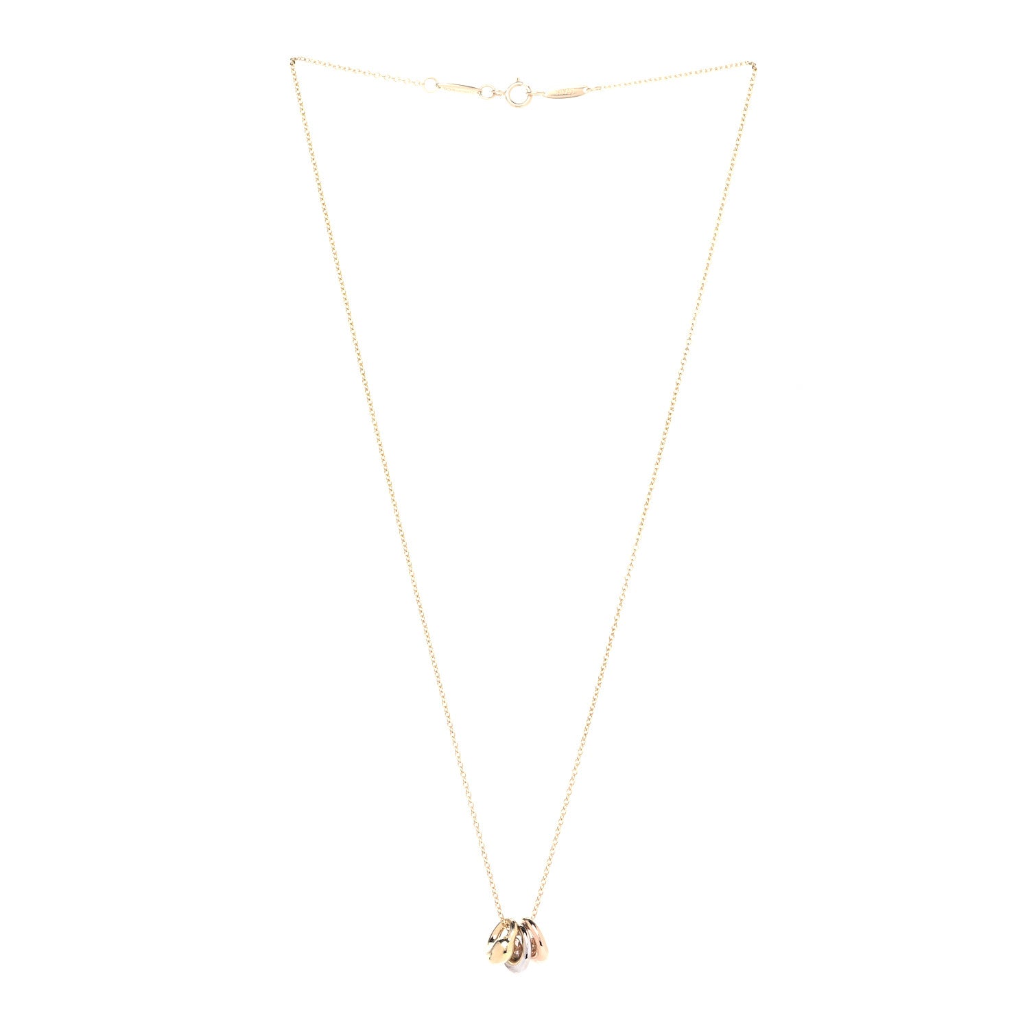 Tiffany 18K Yellow White Rose Gold Elsa Peretti Triple Eternal Circle Pendant Necklace 2 of 7