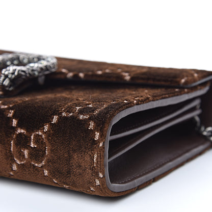 Gucci Velvet GG Monogram Mini Dionysus Chain Wallet Brown 9 of 11
