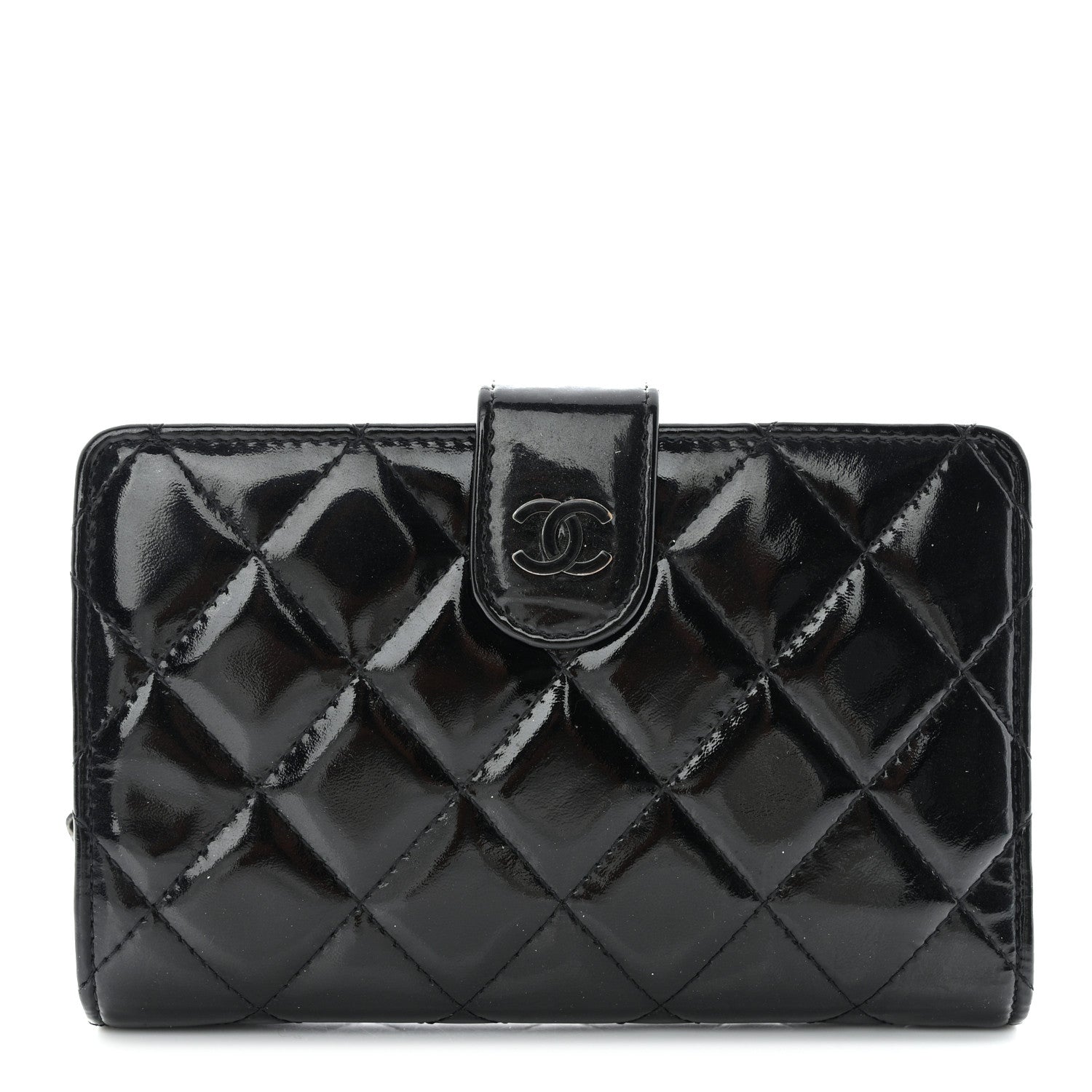 Chanel Patent CC French Wallet Black 1 of 10