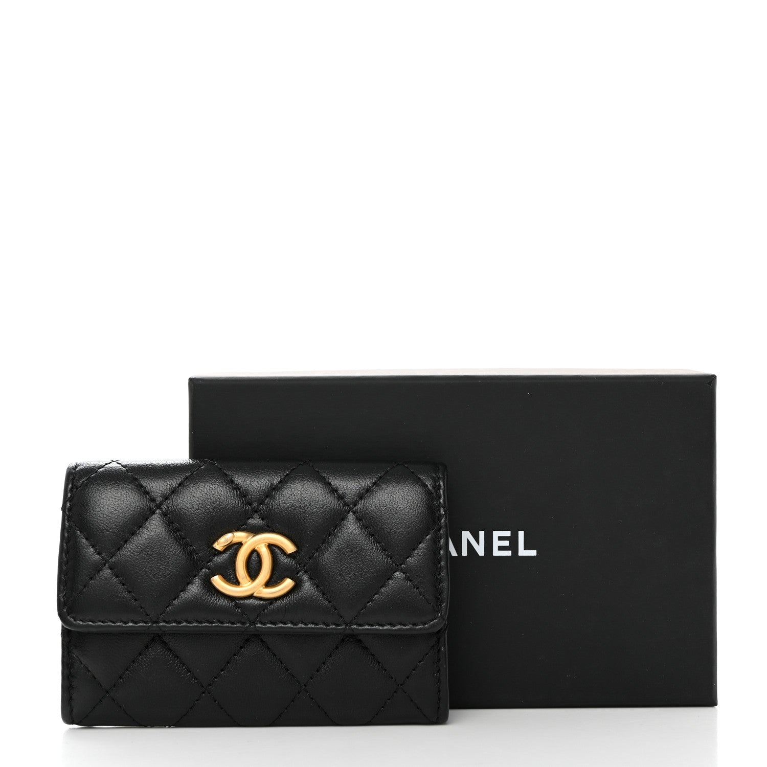 Chanel Lambskin Quilted Flap Card Holder Black 8 of 8